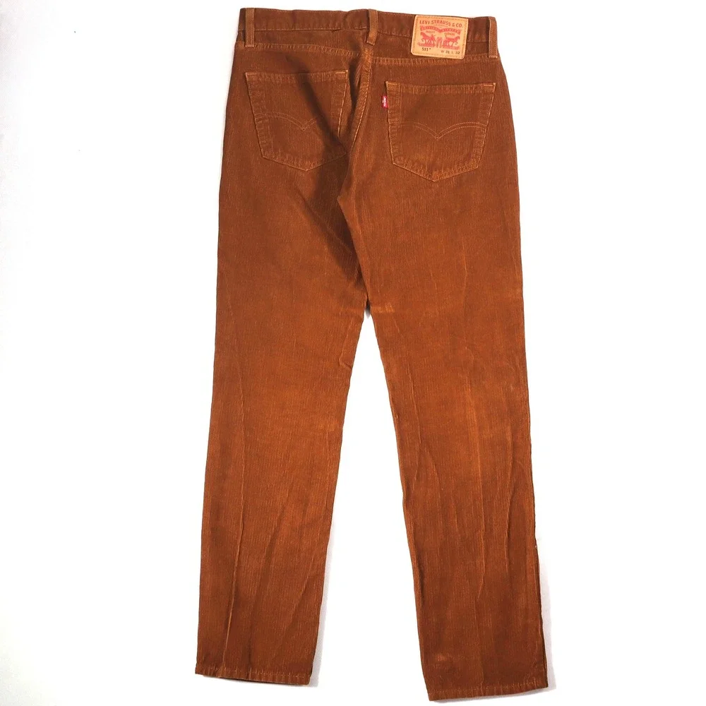 Levi's 511 Corduroy Pants Mens 31x32 Brown Slim Fit Stretch Casual Fall Wear